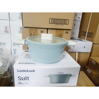 Nồi chống dính locknlock suit dùng được bếp từ có tay cầm cách nhiệt tốt 20cm csu1202 xanh mint - babyhopsg