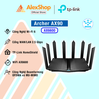 Router wifi 6 tp-link archer ax90, tốc độ ax6600, chuẩn wi-fi 6 - 3 băng tần - tính năng wifi mesh