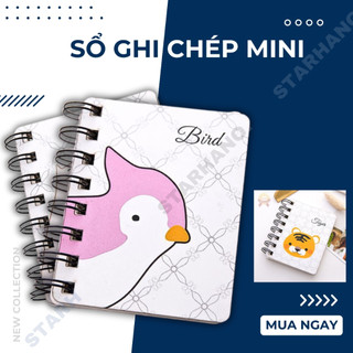 Sổ vẽ ghi chép mini a6 lò xo gáy xoắn 80 trang hình thú cưng cute dễ thương