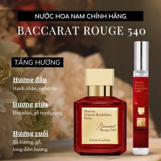 Nước hoa Nữ Baccarat Rouge 540 chính hãng nước hoa nữ thơm lâu 10ml