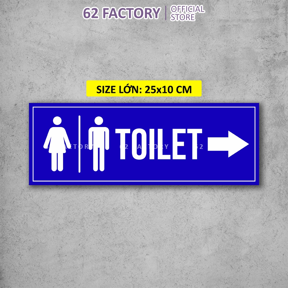 Decal Dán Biển Báo Nhà Vệ Sinh WC Toilet Nam Nữ Trắng Xanh chống nước dán trang trí quán trà sữa, cà phê BIEN-5-WC
