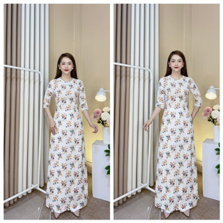 [HÀNG CAO CẤP] Áo dài chất lụa nhật in 3D cao cấp nữ tính , thanh lịch