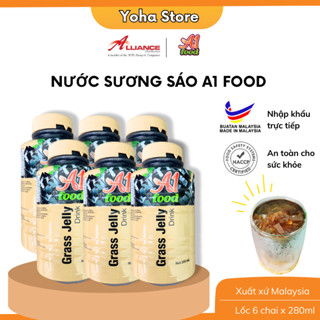 Lốc 6 Chai Thức Uống Nước Sương Sáo A1 Food thanh mát kèm thạch 280ml - Nhập khẩu Malaysia