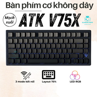 Bàn phím cơ không dây ATK VXE V75X - Hotswap 5 pin - Led RGB mạch xuôi tùy chỉnh - Độ trễ 1ms