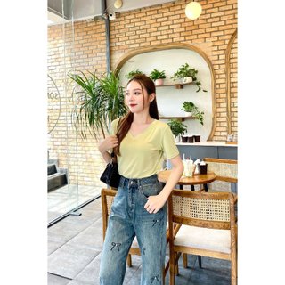 Áo thun cổ tim Basic T087X