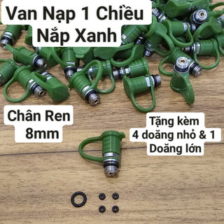 Van nạp một chiều nắp xanh chân 8mm, tặng kèm 5 doăng thay