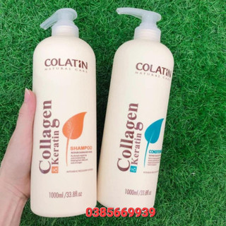 Bộ dầu gội xả siêu mềm mượt Collagen COLATIN Shampoo & Conditioner 1000ml
