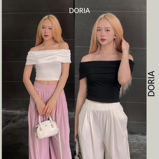 Áo trễ vai croptop DORIA chất thun zip co giãn cá tính Aotrevai211 _p7k2