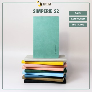 Sổ tay da PU mềm SIMPERIE S2, 10 màu, 160 trang kem 100gsm giấy không lem Caro, Dot -STHM stationery