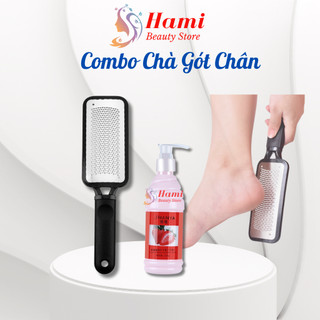 Combo cây chà gót chân inox + kem dưỡng mềm gót chân 200ml.dụng cụ chà gót, bàn chà gót chân, mài gót chân inox cao cấp