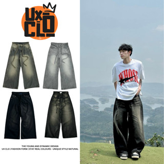 Quần Jean Ống Rộng Nam Nữ Phối Dây - UX CLO - UXC18