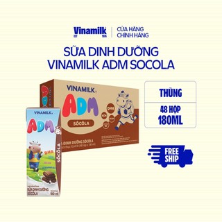 Sữa dinh dưỡng socola vinamilk adm - thùng 48 hộp 180ml