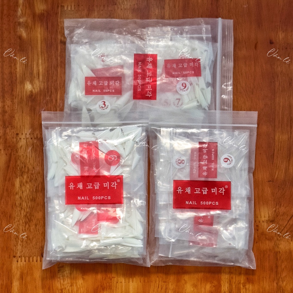 Móng nối nhọn bịch 500 móng hàn quốc