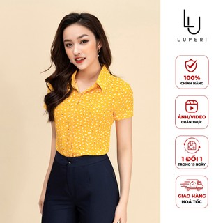 Áo Sơ Mi Nữ Ngắn Tay Cổ Đức Cao Cấp LUPERI LFSM1121 Chất Liệu Lụa Cát Cho Nữ Công Sở