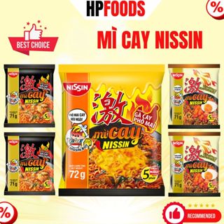 Combo 5 gói mì Cay Nissin các vị Phô Mai Trứng Muối Gà Cay-mì xào trộn cay Phô Mai Gà Cay Trứng Muối ăn liền