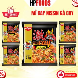 Combo 5 gói mì Cay Nissin vị Gà Cay-mì ăn liền xào trộn Gà Cay Nissin
