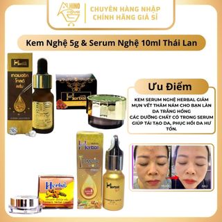 Kem Nghệ -Serum Nghệ Herbal 5g Thái Lan Giảm Mờ Vết Thâm Mụn Giảm Nám Sáng Mịn Da - Hinohouse