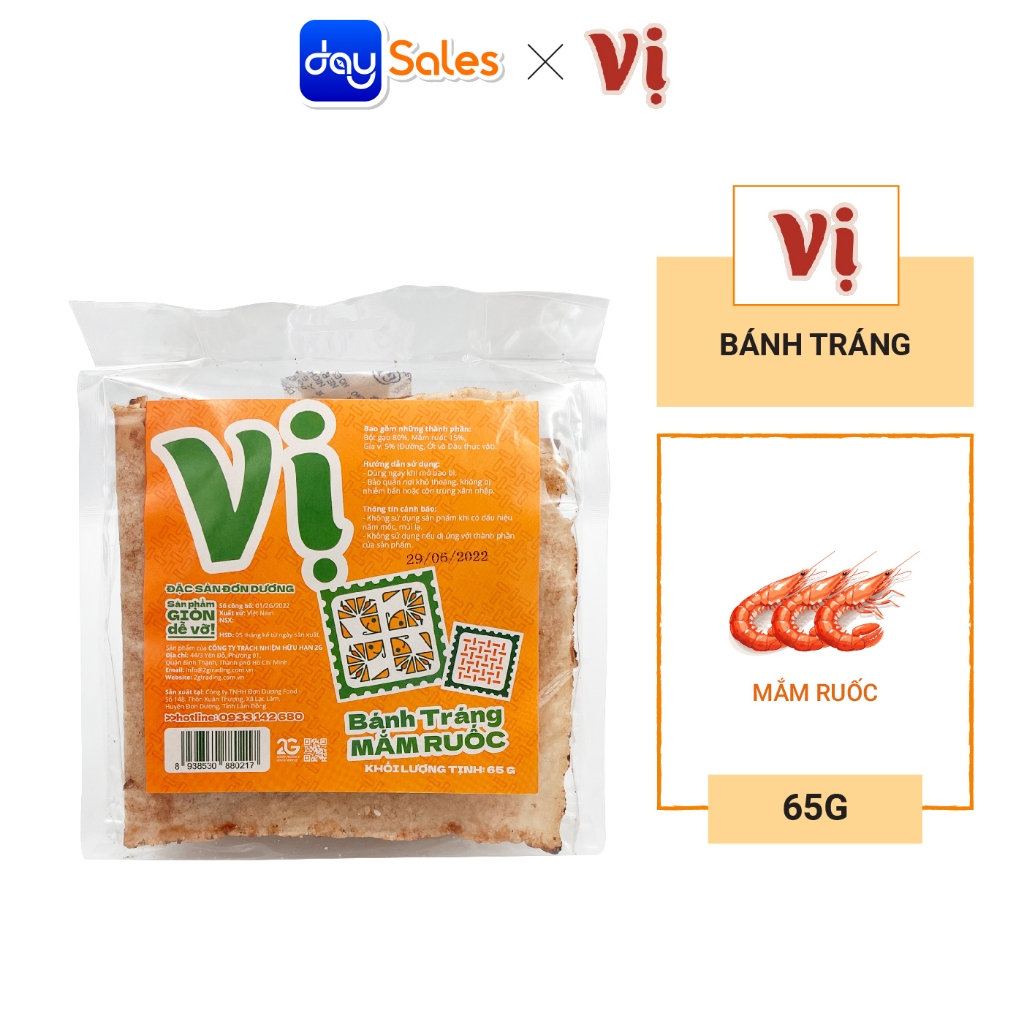 Bánh Tráng Mắm Ruốc VỊ (Túi 65g)