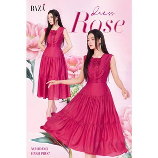 Váy Tơ Cổ Bèo Hoa Cài NESSA - BV545