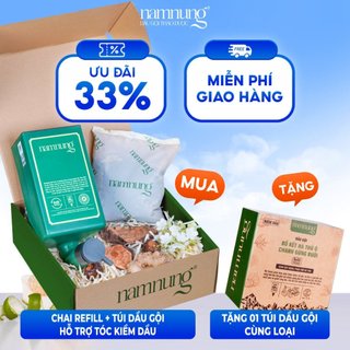(Mua 1 tặng 1) Chai refill + túi dầu gội NAMNUNG hỗ trợ tóc kiềm dầu tặng 01 túi dầu gội cùng loại 500ml