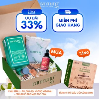 (Mua 1 tặng 1) Chai refill + túi dầu gội NAMNUNG hỗ trợ tóc kiềm dầu + serum tặng 01 túi dầu gội cùng loại