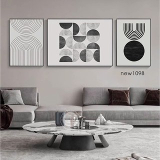 Set 3 tranh canvas đen trắng treo phòng khách NEW1098