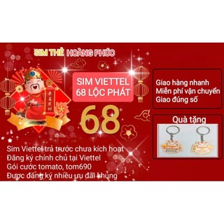 Sim Viettel 68 lộc phát phong thuỷ, sim Viettel đầu số 08 và 03, sim trả trước chưa kích hoạt, tom690.