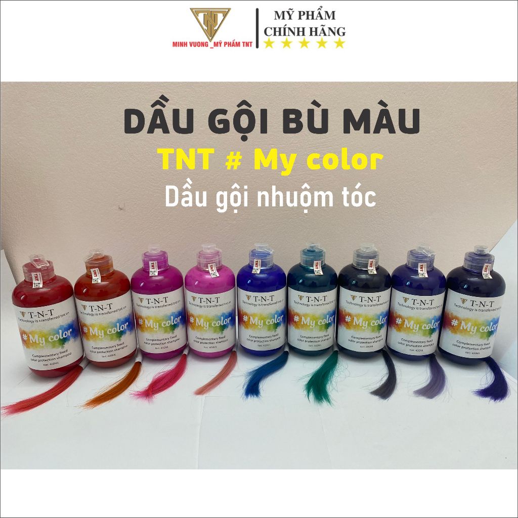 Dầu Gội Nhuộm Màu, Bù Màu TNT #mycolor 3IN1 tăng cường ánh sắc cho tóc mềm mượt tự tin