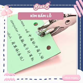 Kìm bấm lỗ bằng khoen tròn StarShanoi Dụng cụ đồ bấm lỗ giấy thủ công văn phòng phẩm