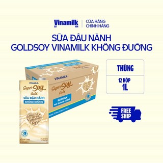 Thùng 12 Hộp Sữa đậu nành Super Soy Gold không đường 1L (Hộp giấy)