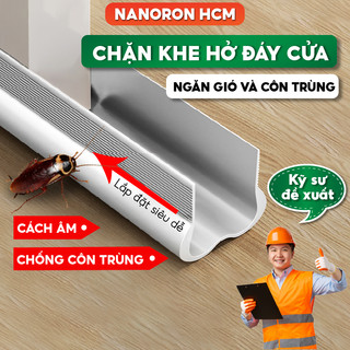 Thanh nẹp chặn khe hở đáy cửa cách âm NANORON Ron dán cửa chống ồn, chống bụi và ngăn côn trùng