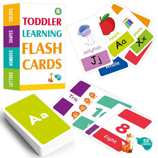 Thẻ chữ cái ABC, color, shapes, number cho trẻ toddler learning flash card