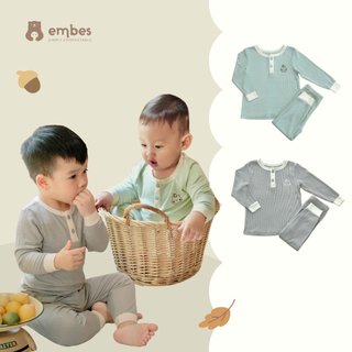 Bộ Thu Đông Cho Bé Embes, Bộ Quần Áo Dài Tay Bé Trai Chất Cotton Tăm Mềm Mịn Size Từ 8kg Đến 19kg