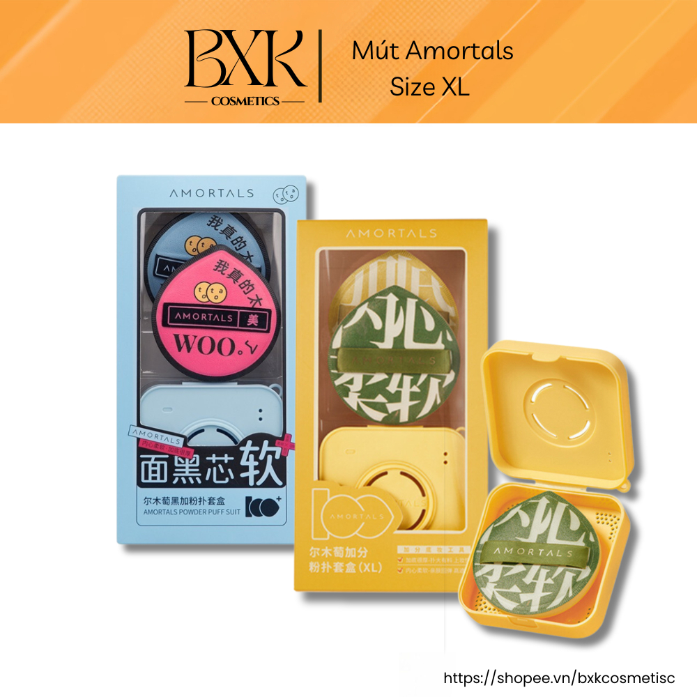 Bông mút AMORTALS chính hãng size XL siêu mềm mịn mút trang điểm tán kem nền không thấm kem BXK COSMETICS