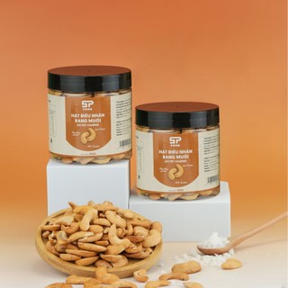 Hạt điều nhân bể đôi rang muối stp food hũ 250g – hạt điều vỡ sạch vỏ rang củi bùi béo, thơm ngon