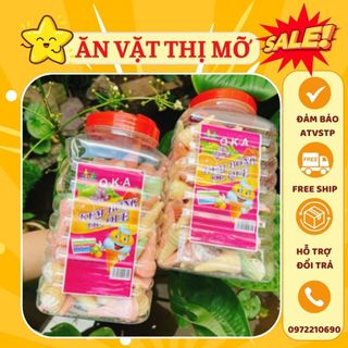 Kẹo kem bông ốc quế 100 chiếc - Hộp kẹo Mashmallow nhân siro loại ngon