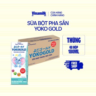 Thùng 48 hộp 180ml Sữa bột pha sẵn YOKOGOLD vị thanh nhạt