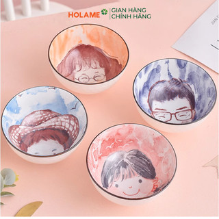 [ QUÀ TẶNG ] Sét 4 bát ăn cơm gia đình hạnh phúc