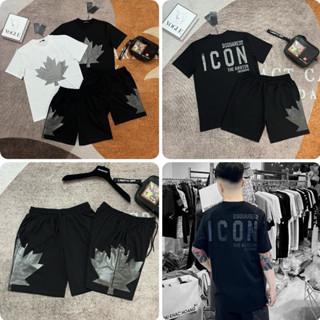 Bộ DSQ ICON Nam Nữ In Hình Lá Bạc Siêu Hot Chất Liệu Đặc Biệt Siêt Tốt. Sét Quần Áo Cộc Tay DSQ2 Dành Cho Các Boy Phố.
