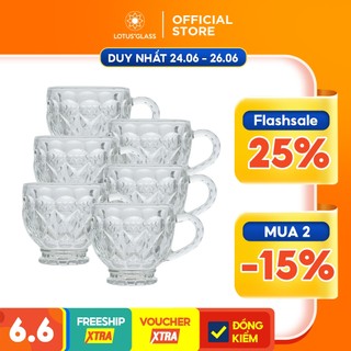 Bộ cốc uống trà họa tiết kim cương VTC316 200ml Cốc nước tinh tế, trang nhã dùng để uống trà, cà phê