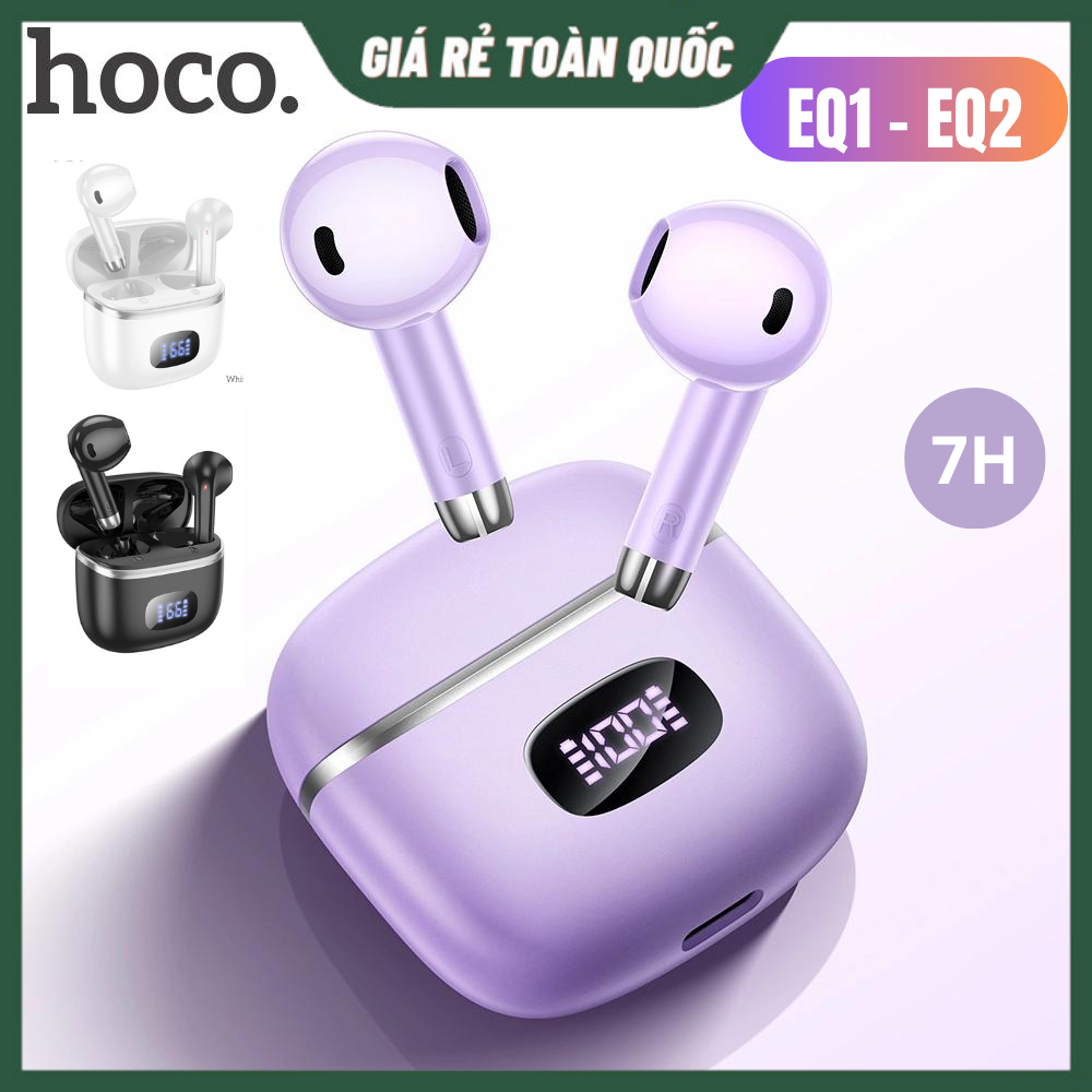 Tai nghe bluetooth Hoco EQ1, Tai nghe nhét tai không dây có mic đàm thoại, Âm thanh nổi, cảm ứng