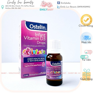Vitamin D3 Drops cho bé từ 0m+ Ostelin Úc