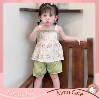 TT462 Set váy 2 dây phối viền ren họa tiết xinh xắn - MOMCARE