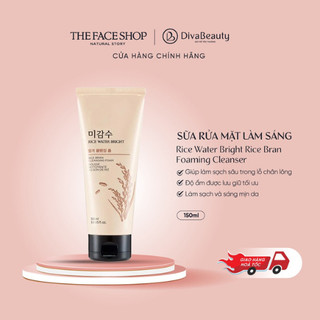 Sữa rửa mặt làm sáng da có hạt Thefaceshop rice water bright rice bran foaming cleanser