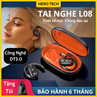 (TẶNG TÚI ĐỰNG)Tai nghe Bluetooth L08 đeo vành tai, thiết kế mới độc đáo, đeo thoải mái, phong cách thể thao