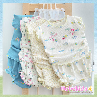 Combo 3 bộ,5 bộ quần chíp áo tay bèo chất cotton mềm cho bé gái sơ sinh đến 10kg màu ngẫu nhiên Hebekids