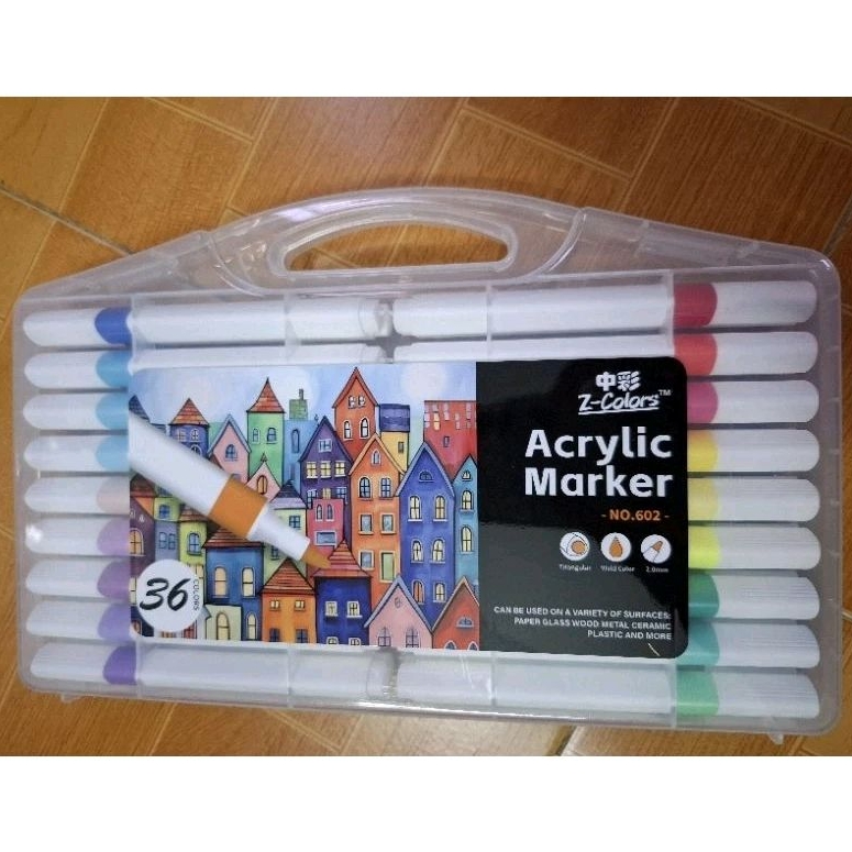 (mẫu mới)MÀU Acrylic 36 màu thân tam giác _thêm 50% mực.