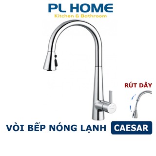 Vòi rửa chén dây rút caesar 905c sử dụng nước nóng lạnh - vòi bếp nóng lạnh caesar