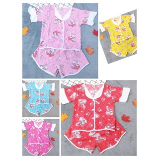 ( Họa tiết ngẫu nhiên) Đồ bộ lụa pijama tay ngắn bé (6-18kg)