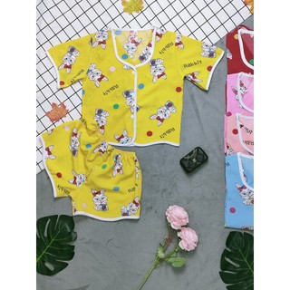 ( Họa tiết ngẫu nhiên) Đồ bộ lụa pijama tay ngắn bé (6-18kg)